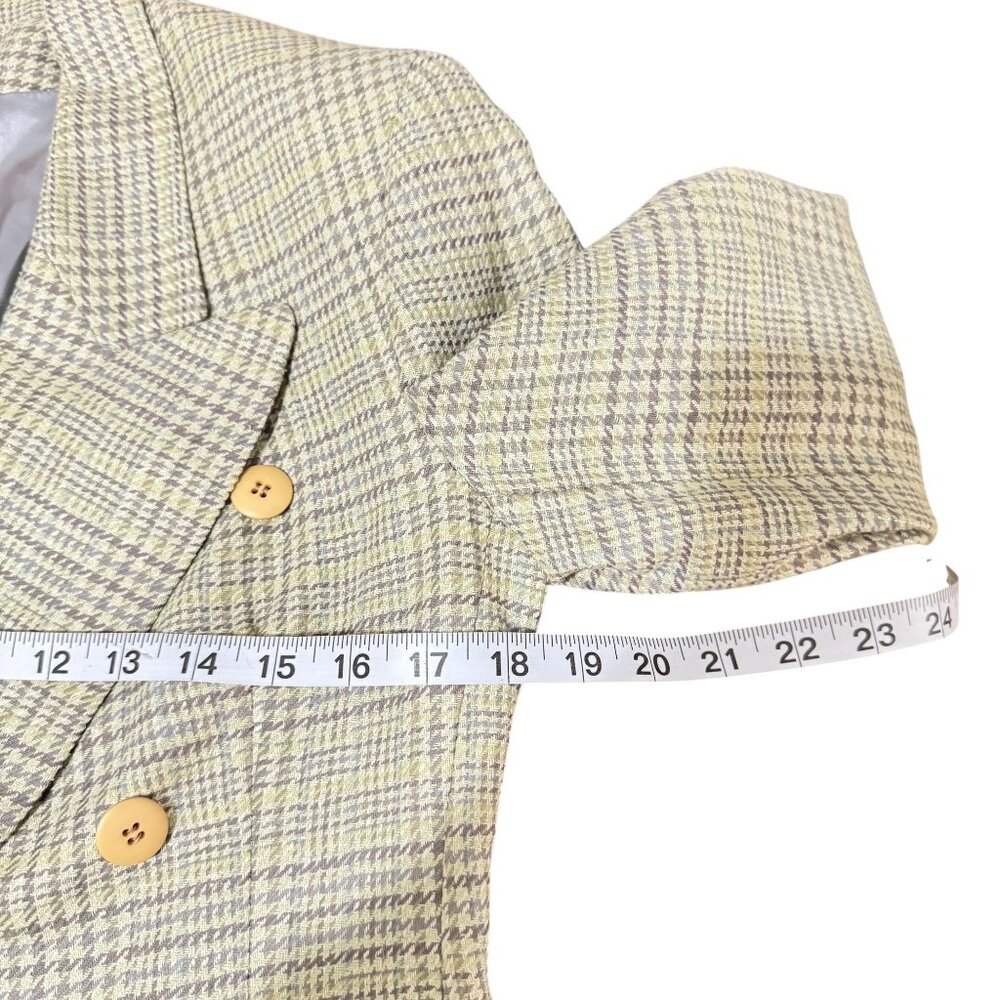 Vintage Burberrys Double Breasted Plaid Wool Blazer Jacket 90s Tailored Coat 8 - Picture 6 of 8